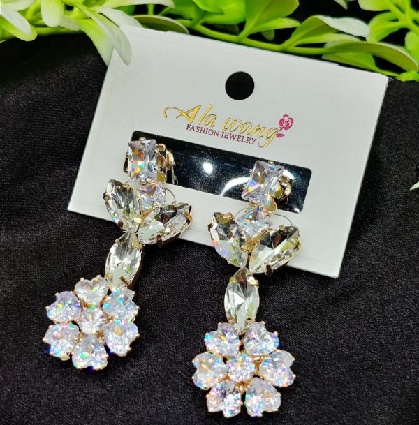 Imported Radiant Blossom Drop Earrings – Sparkle In Elegance | Luxury Fashion Look Earring For Girls | Artificial Earrings For Women